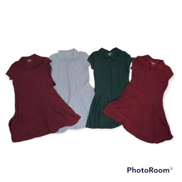 Children’s Place Uniform Dresses - Size 10-12 Burgundy Blue Green - Picture 1 of 1